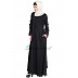 Umbrella abaya with embroidery patchwork- Black